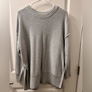 Aerie Gray Crew Neck Sweater with Relaxed Fit